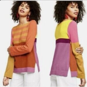 Isaac Mizrahi for Target Colorblock Long Sleeve Crew Neck Sweater - Size XS
